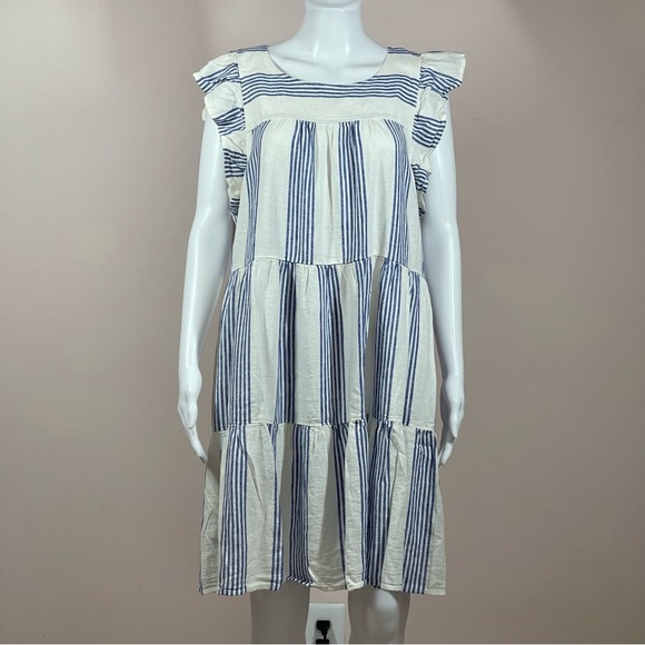 J. Crew Dresses & Skirts - J.Crew Linen-blend striped mini dress size 14